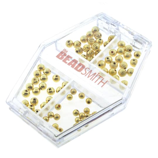 The Beadsmith&#xAE; 3-4mm Gold Plated Memory Wire End Caps